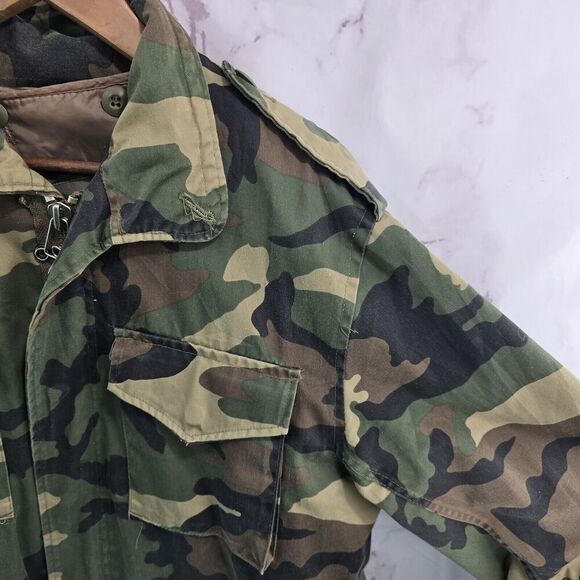 Military Jacket Mens Small Red Jungle Woodland Camo Cold Weather Lined Field - Picture 13 of 13